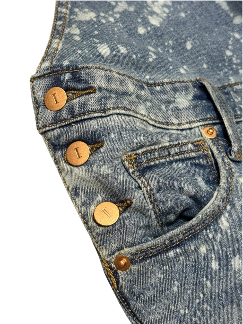 Upcycled ISABEL BY INGRID & ISABEL Overalls 8 Maternity Light Wash - Picture 5 of 11